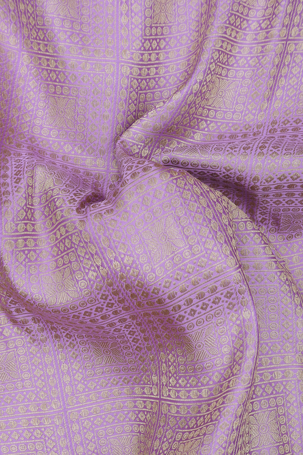 Banarasi Silk Saree In Lavender With Brocade Design