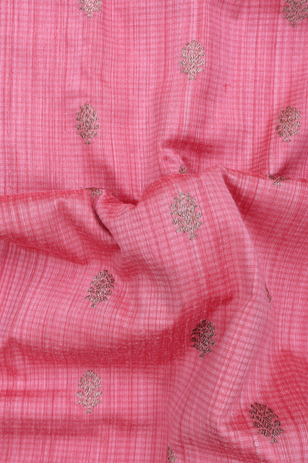 Banarasi Silk Saree In Pink With Zari Buttas