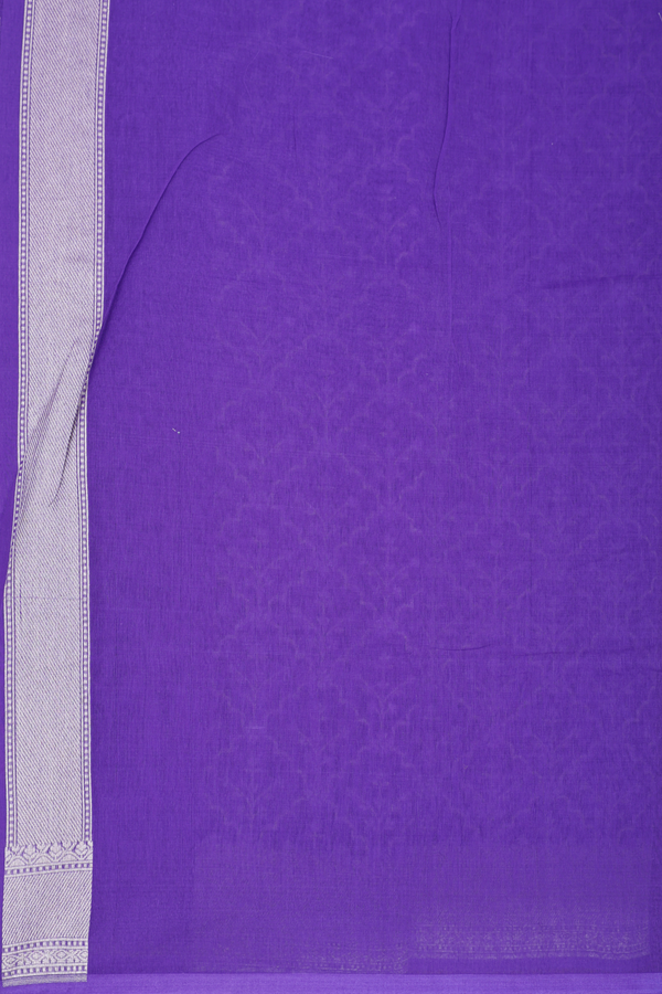Kora Banarasi Silk Saree In Violet With Ogee Design