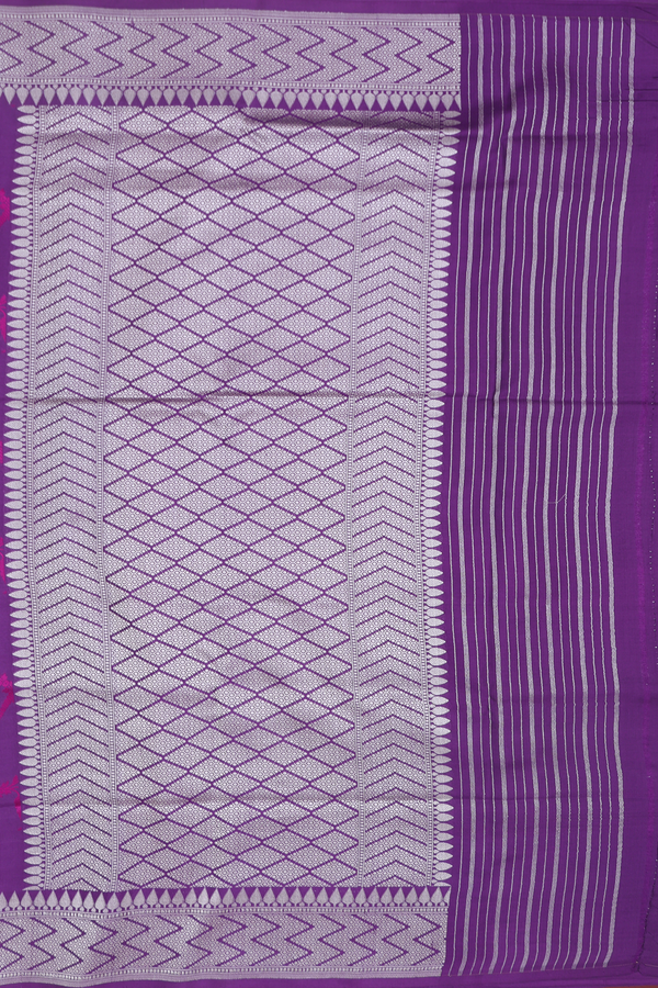 Banarasi Silk Saree In Purple With Allover Design