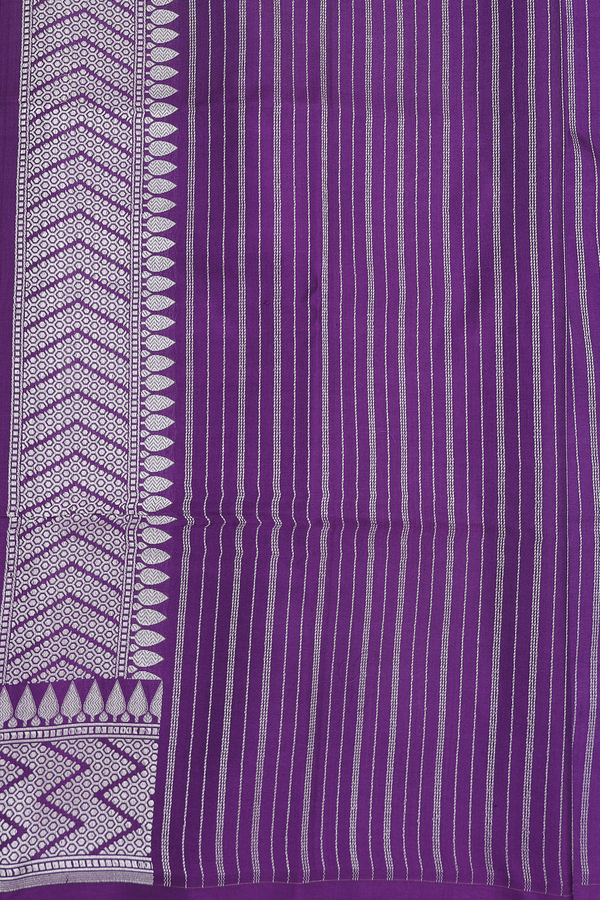 Banarasi Silk Saree In Purple With Allover Design