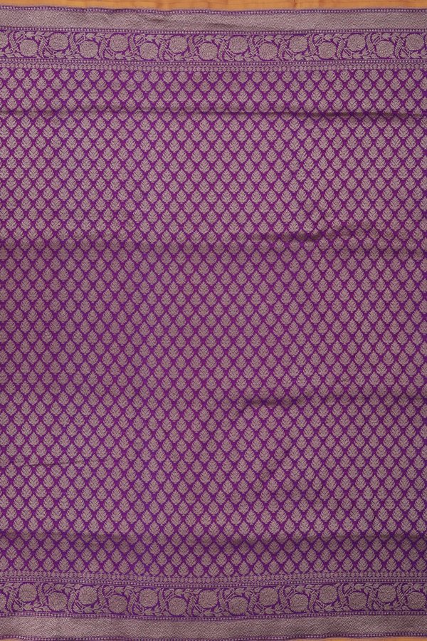 Banarasi Silk Saree In Purple With Zari Buttas