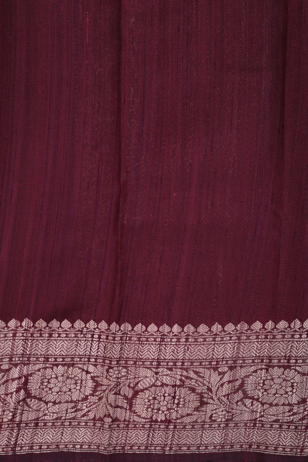 Tussar Banarasi Silk Saree Dusty Rose With Floral Motifs