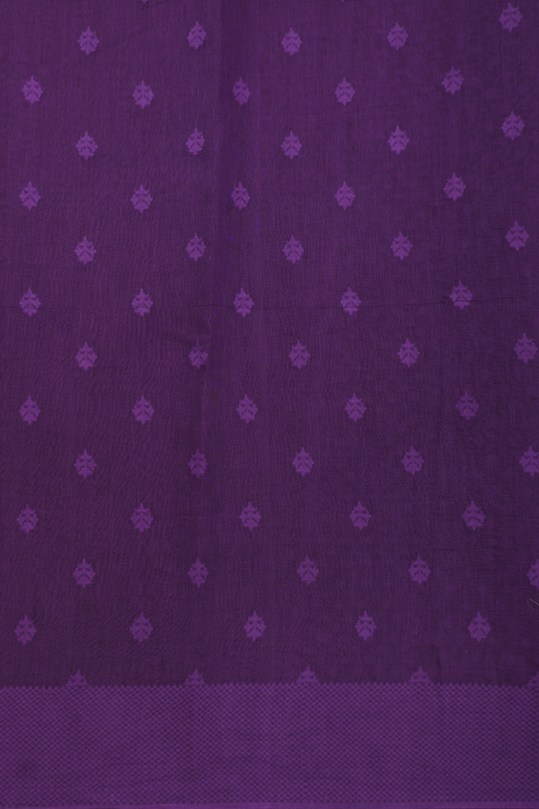 Kora Banarasi Cotton Saree In Purple With Allover Design