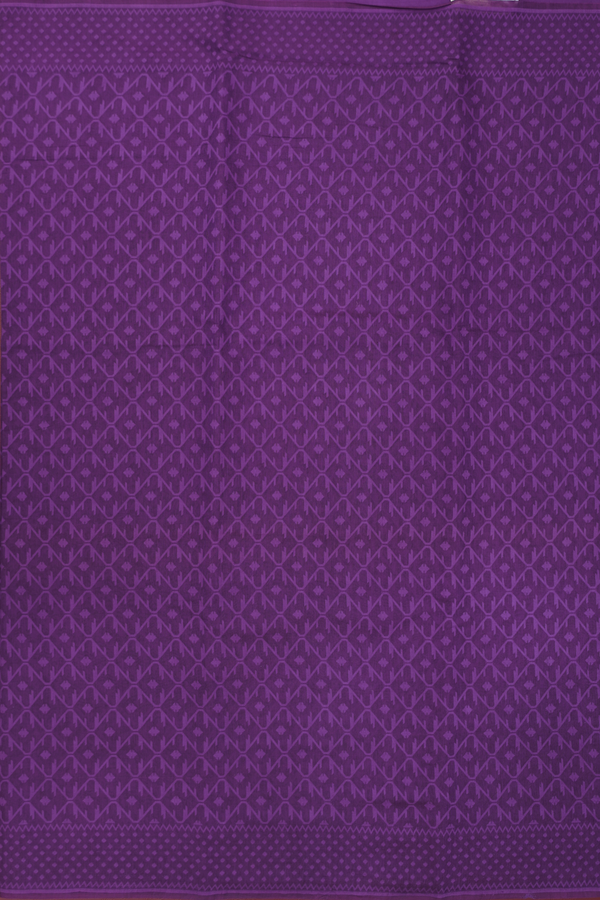 Kora Banarasi Cotton Saree In Purple With Allover Design