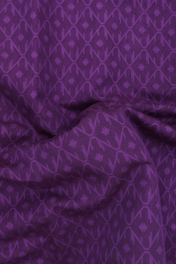 Kora Banarasi Cotton Saree In Purple With Allover Design