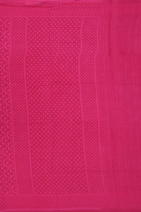 Kora Banarasi Cotton Saree In Rose Red With Allover Design
