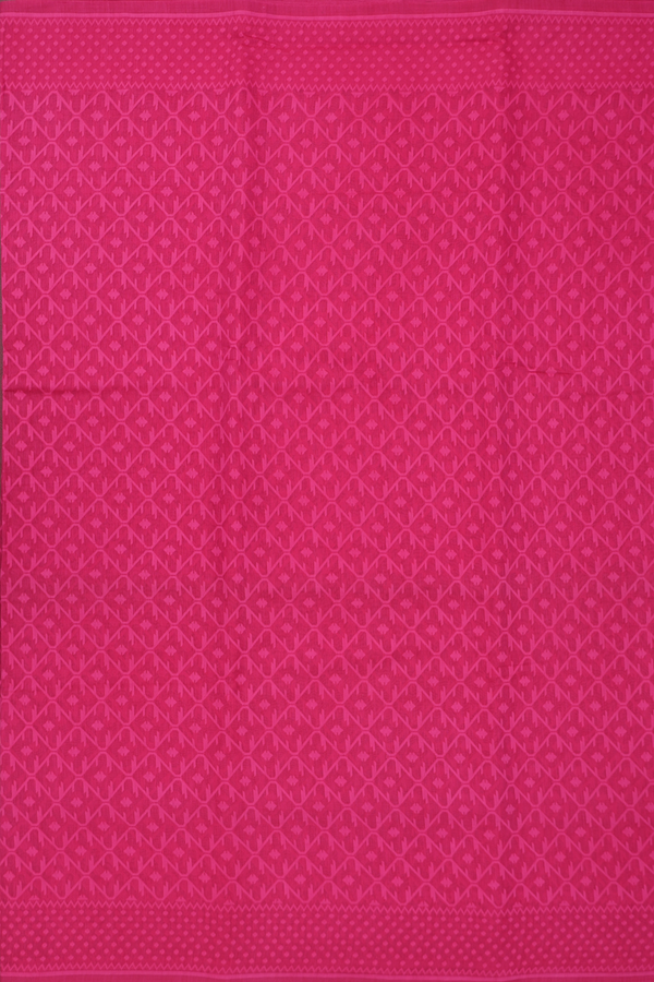 Kora Banarasi Cotton Saree In Rose Red With Allover Design