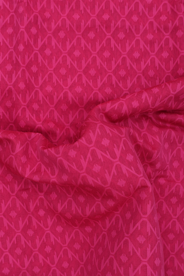 Kora Banarasi Cotton Saree In Rose Red With Allover Design