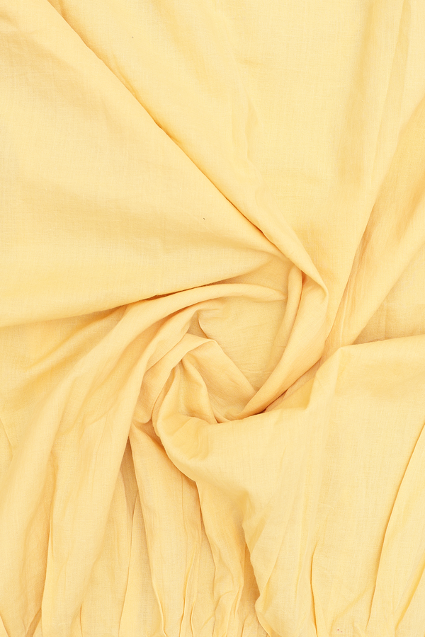 V-Neck Floral Buttas Yellow Dobby Cotton Long Kurta