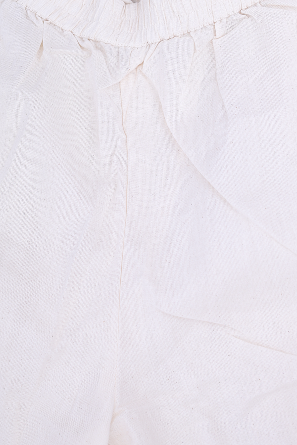 V-Neck Floral Design White Cotton Salwar Set