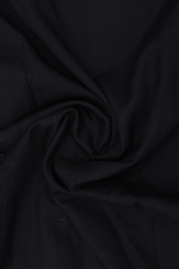 V-Neck Plain Black Cotton Salwar Set