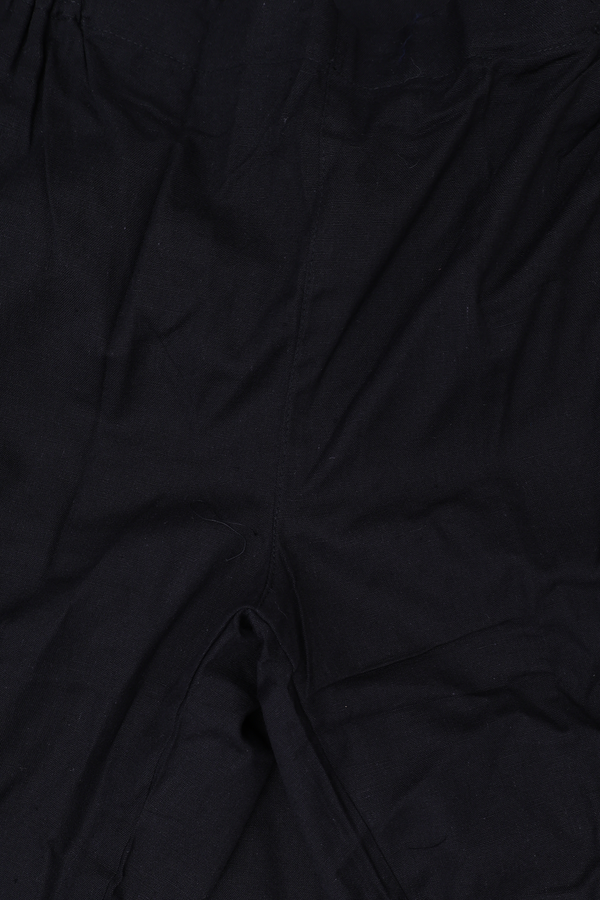 V-Neck Plain Black Cotton Salwar Set