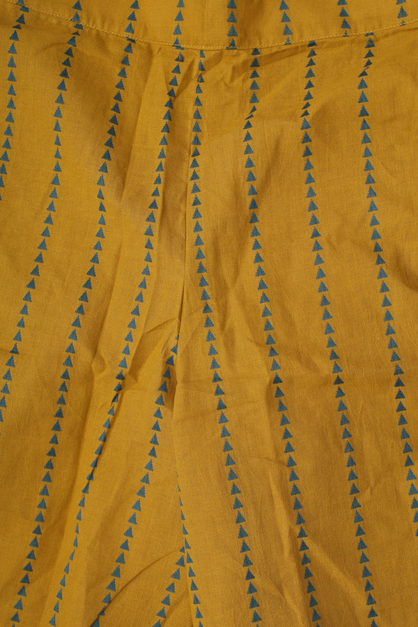 V-Neck Threadwork Buttas Golden Brown Cotton Salwar Set