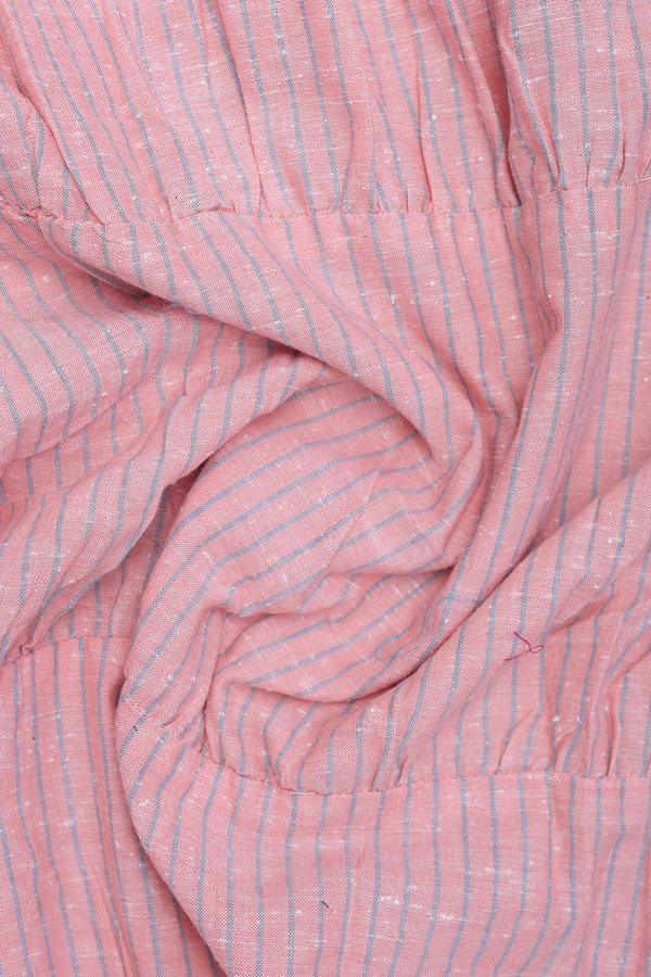 V Neck Stripes Design Orange Dobby Cotton Long Kurta