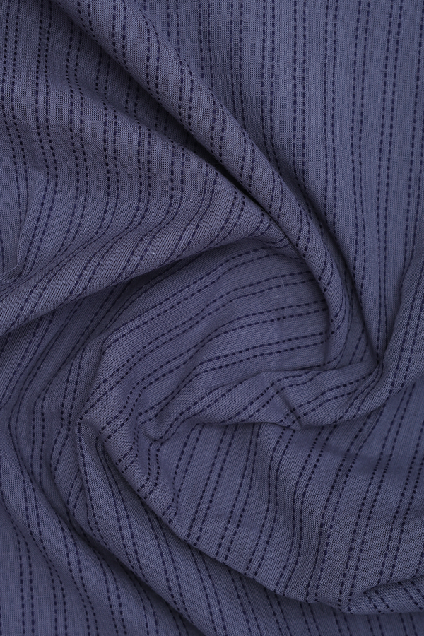 V Neck Stripes Design Grey Dobby Cotton Long Kurta