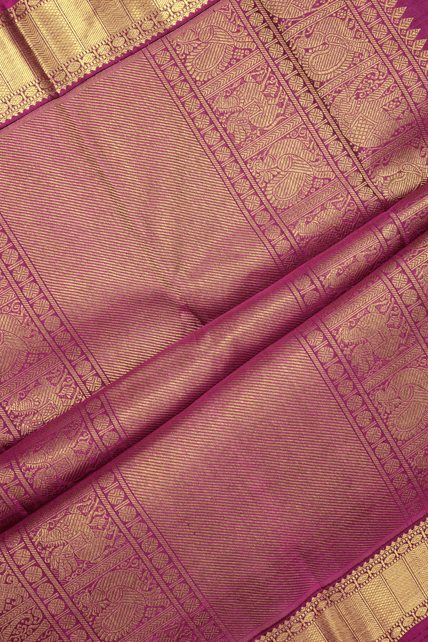 Vanasingaram Design Emerald Green Kanchipuram Silk Saree