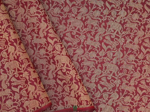 Vanasingaram Design Maroon Kanchipuram Blouse Material