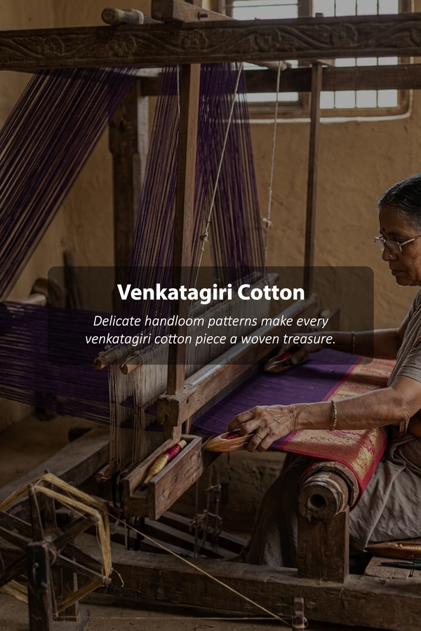 Venkatagiri Cotton Saree In Bottle Green With Zari Border