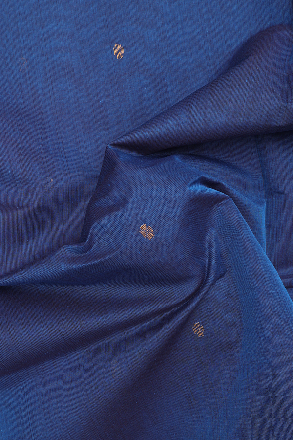 Venkatagiri Cotton Saree Cobalt Blue With Floral Buttas