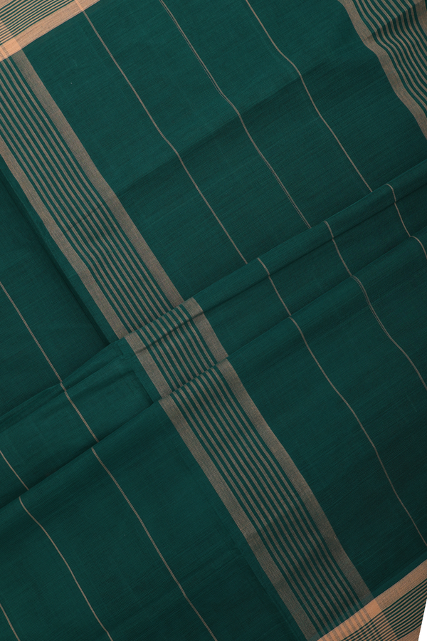 Venkatagiri Cotton Saree Forest Green With Threadwork Buttas