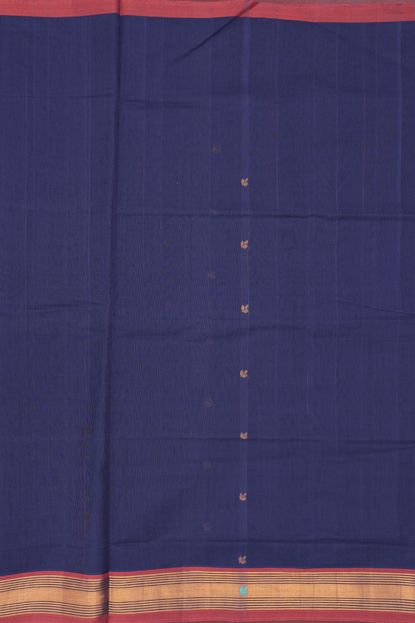 Venkatagiri Cotton Saree In Berry Blue With Zari Buttas