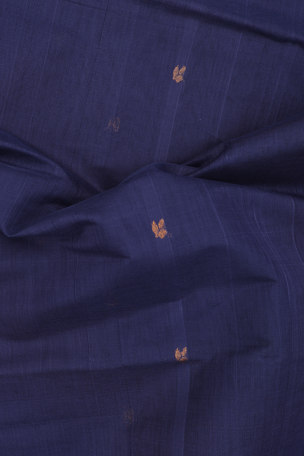 Venkatagiri Cotton Saree In Berry Blue With Zari Buttas