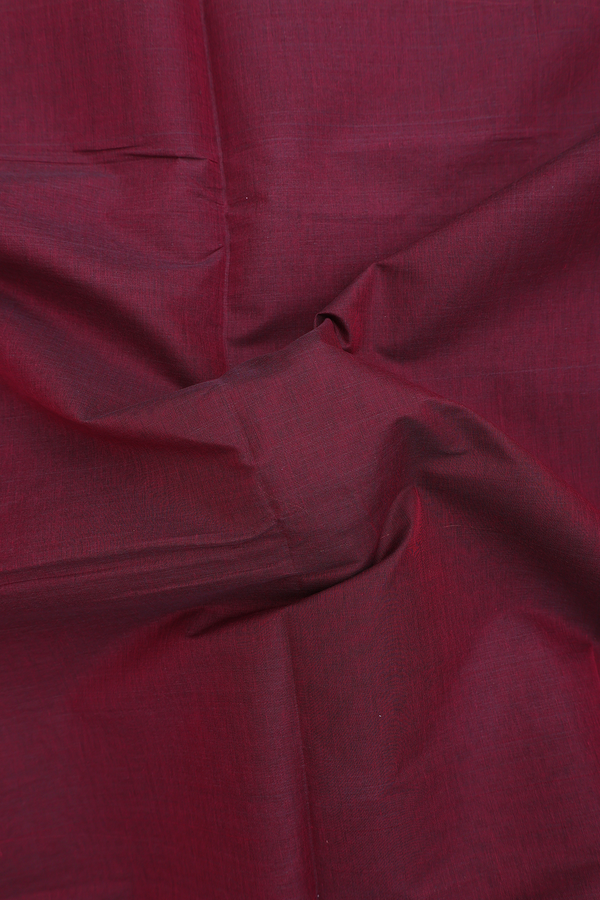 Venkatagiri Cotton Saree In Burgundy Red With Floral Border