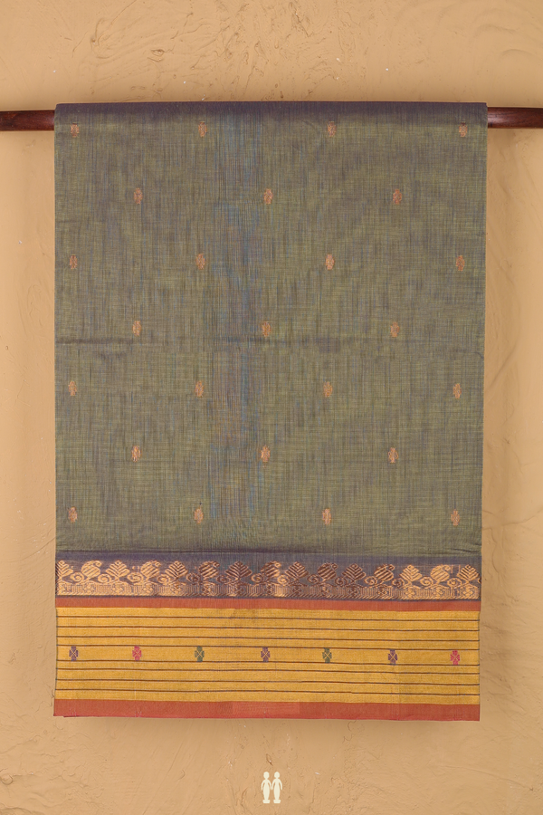 Venkatagiri Cotton Saree In Dual Tone With Floral Buttas