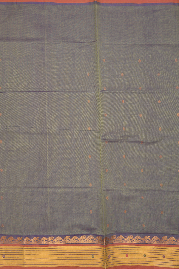 Venkatagiri Cotton Saree In Dual Tone With Floral Buttas