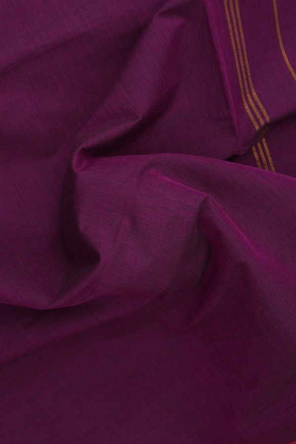 Venkatagiri Cotton Saree In Grape Purple With Floral Border
