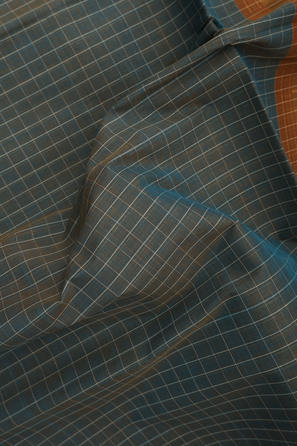 Venkatagiri Cotton Saree In Green With Checks Design