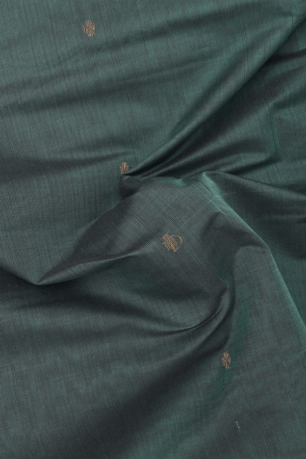 Venkatagiri Cotton Saree In Green With Floral Buttas