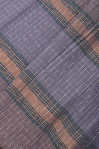 Venkatagiri Cotton Saree In Grey With Checks Design