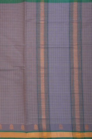 Venkatagiri Cotton Saree In Grey With Checks Design