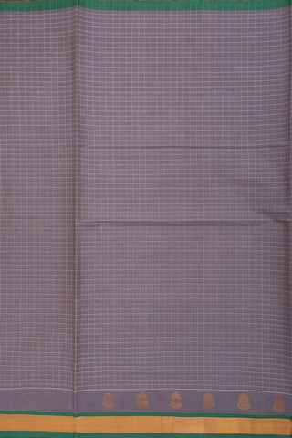 Venkatagiri Cotton Saree In Grey With Checks Design