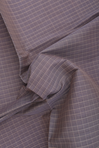 Venkatagiri Cotton Saree In Grey With Checks Design