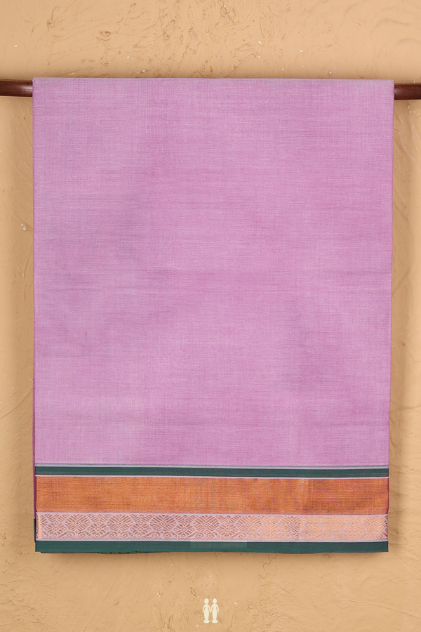 Venkatagiri Cotton Saree In Lilac With Contrast Border