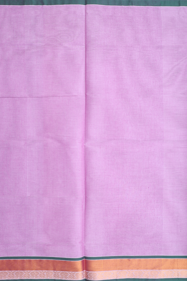 Venkatagiri Cotton Saree In Lilac With Contrast Border