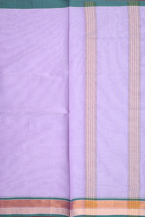 Venkatagiri Cotton Saree In Pastel Purple With Contrast Border
