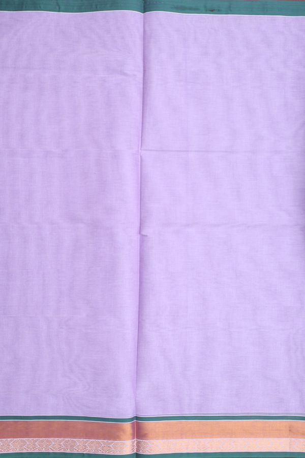 Venkatagiri Cotton Saree In Pastel Purple With Contrast Border