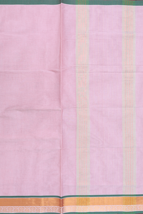 Venkatagiri Cotton Saree In Pink With Floral Border