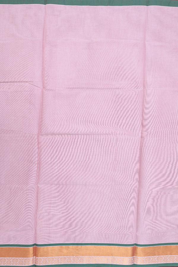 Venkatagiri Cotton Saree In Pink With Floral Border