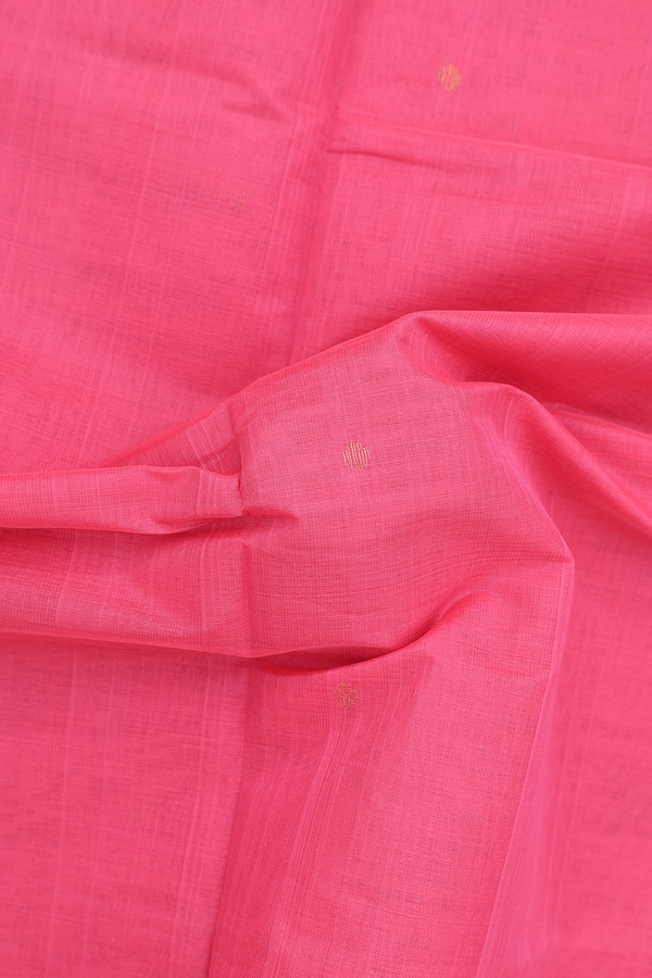 Venkatagiri Cotton Saree In Pink With Floral Buttas