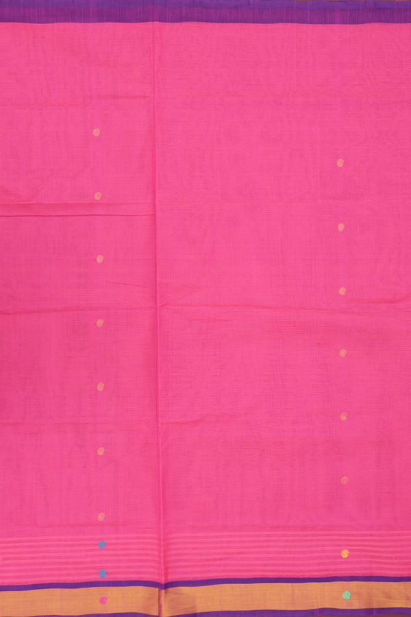 Venkatagiri Cotton Saree In Pink With Paisley Buttas