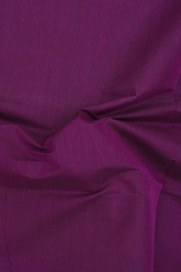 Venkatagiri Cotton Saree In Plum Purple With Floral Border