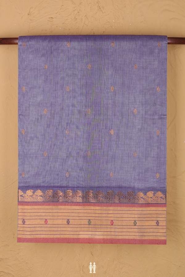 Venkatagiri Cotton Saree In Purple With Floral Buttas