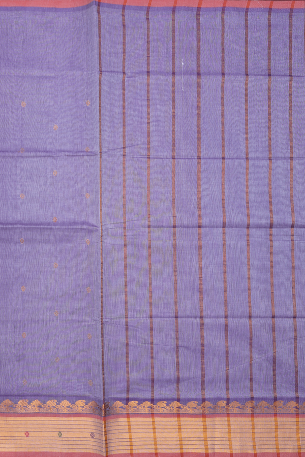 Venkatagiri Cotton Saree In Purple With Floral Buttas