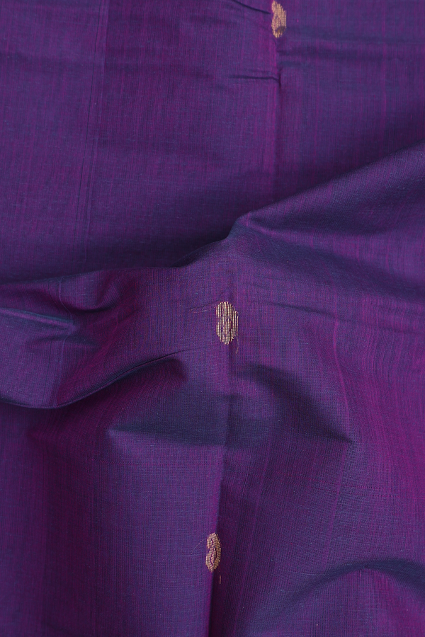 Venkatagiri Cotton Saree In Purple With Floral Paisley Buttas