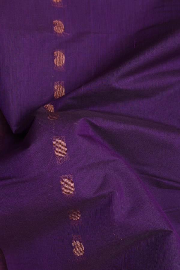 Venkatagiri Cotton Saree In Purple With Paisley Buttas